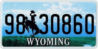WY license plate 9830860