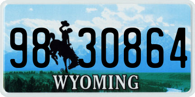 WY license plate 9830864