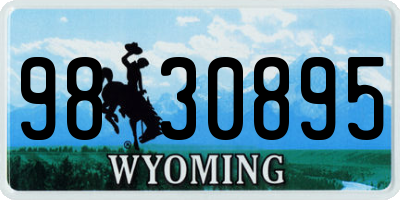 WY license plate 9830895