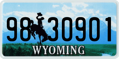 WY license plate 9830901