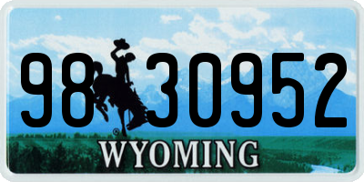 WY license plate 9830952