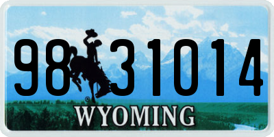 WY license plate 9831014