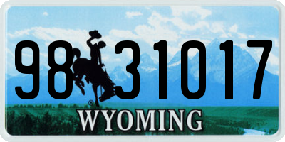 WY license plate 9831017
