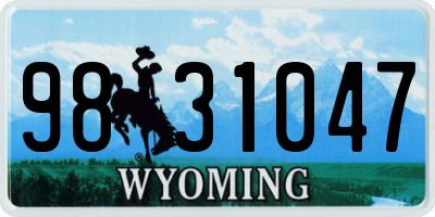WY license plate 9831047