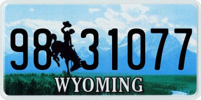 WY license plate 9831077