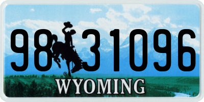 WY license plate 9831096