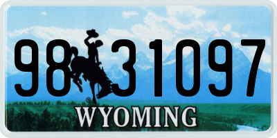 WY license plate 9831097
