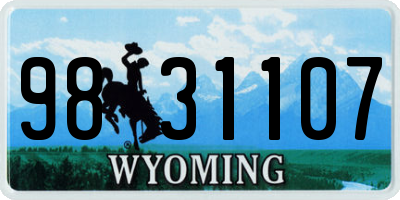 WY license plate 9831107