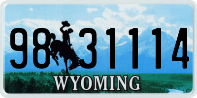 WY license plate 9831114
