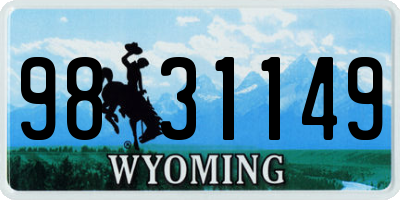 WY license plate 9831149
