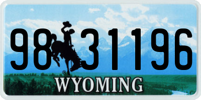 WY license plate 9831196