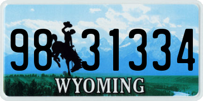 WY license plate 9831334