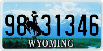 WY license plate 9831346