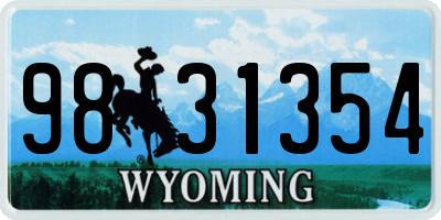 WY license plate 9831354
