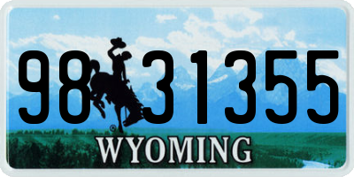 WY license plate 9831355