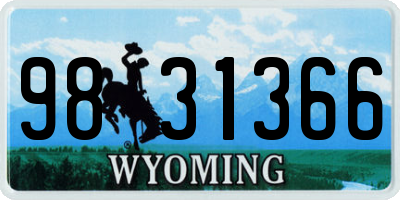 WY license plate 9831366
