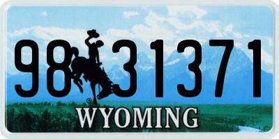 WY license plate 9831371