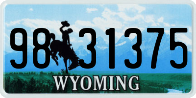 WY license plate 9831375