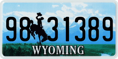WY license plate 9831389
