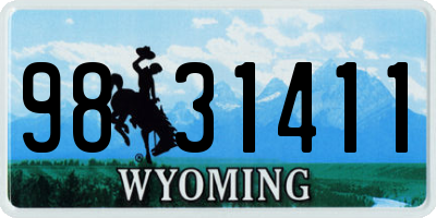 WY license plate 9831411