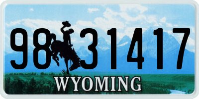 WY license plate 9831417