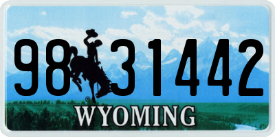 WY license plate 9831442