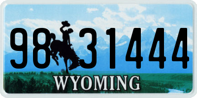WY license plate 9831444