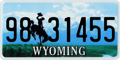 WY license plate 9831455