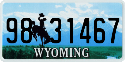 WY license plate 9831467