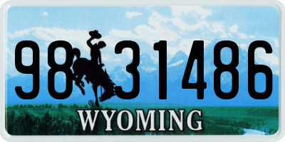 WY license plate 9831486