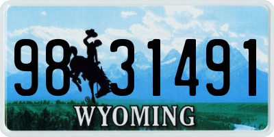 WY license plate 9831491