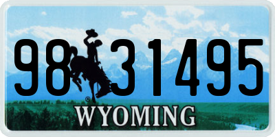 WY license plate 9831495