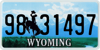 WY license plate 9831497