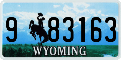 WY license plate 983163