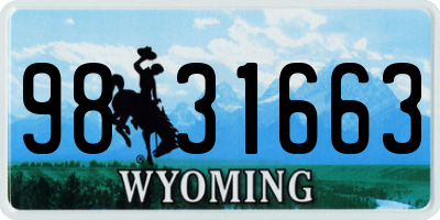 WY license plate 9831663