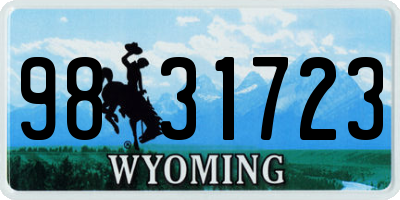 WY license plate 9831723
