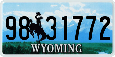 WY license plate 9831772