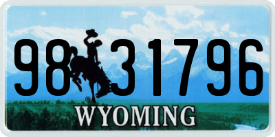 WY license plate 9831796
