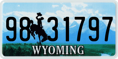WY license plate 9831797