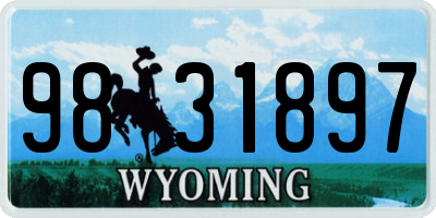 WY license plate 9831897