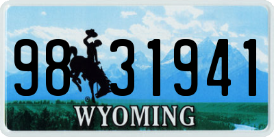 WY license plate 9831941