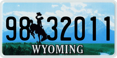 WY license plate 9832011