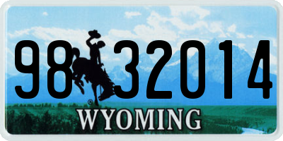 WY license plate 9832014