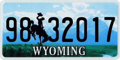 WY license plate 9832017