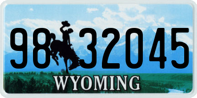 WY license plate 9832045