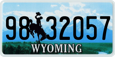 WY license plate 9832057