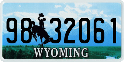 WY license plate 9832061