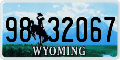WY license plate 9832067