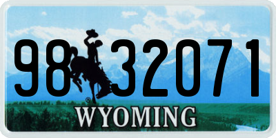 WY license plate 9832071