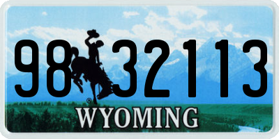 WY license plate 9832113